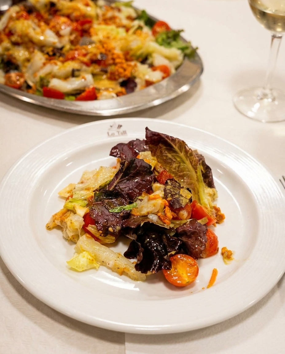 Amanida de bacallà amb vinagreta de mel