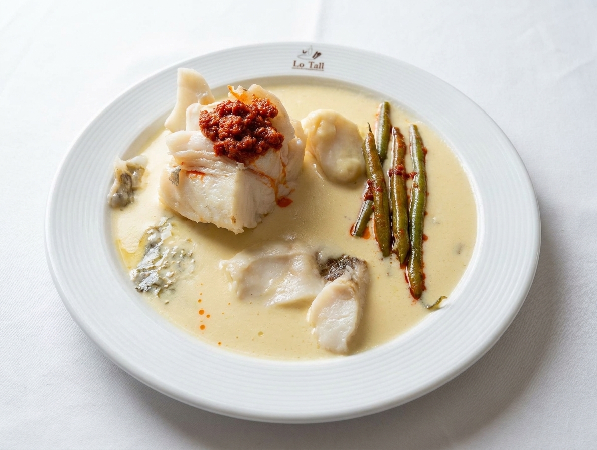 Bacallà confitat amb pilpil d'api