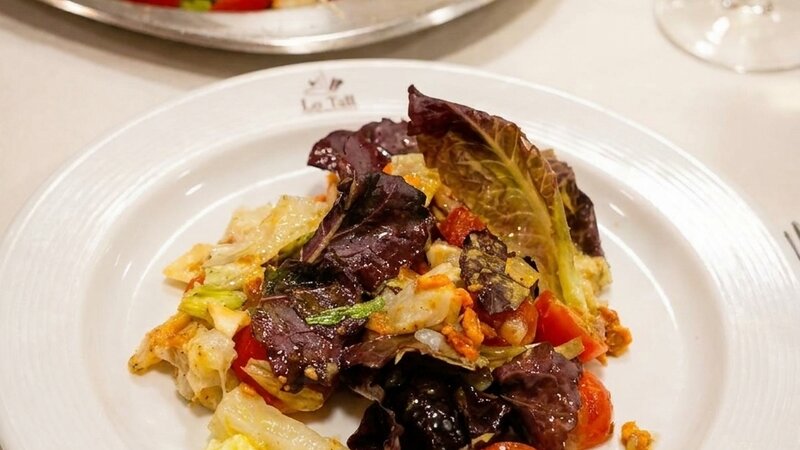 Amanida de bacallà amb vinagreta de mel